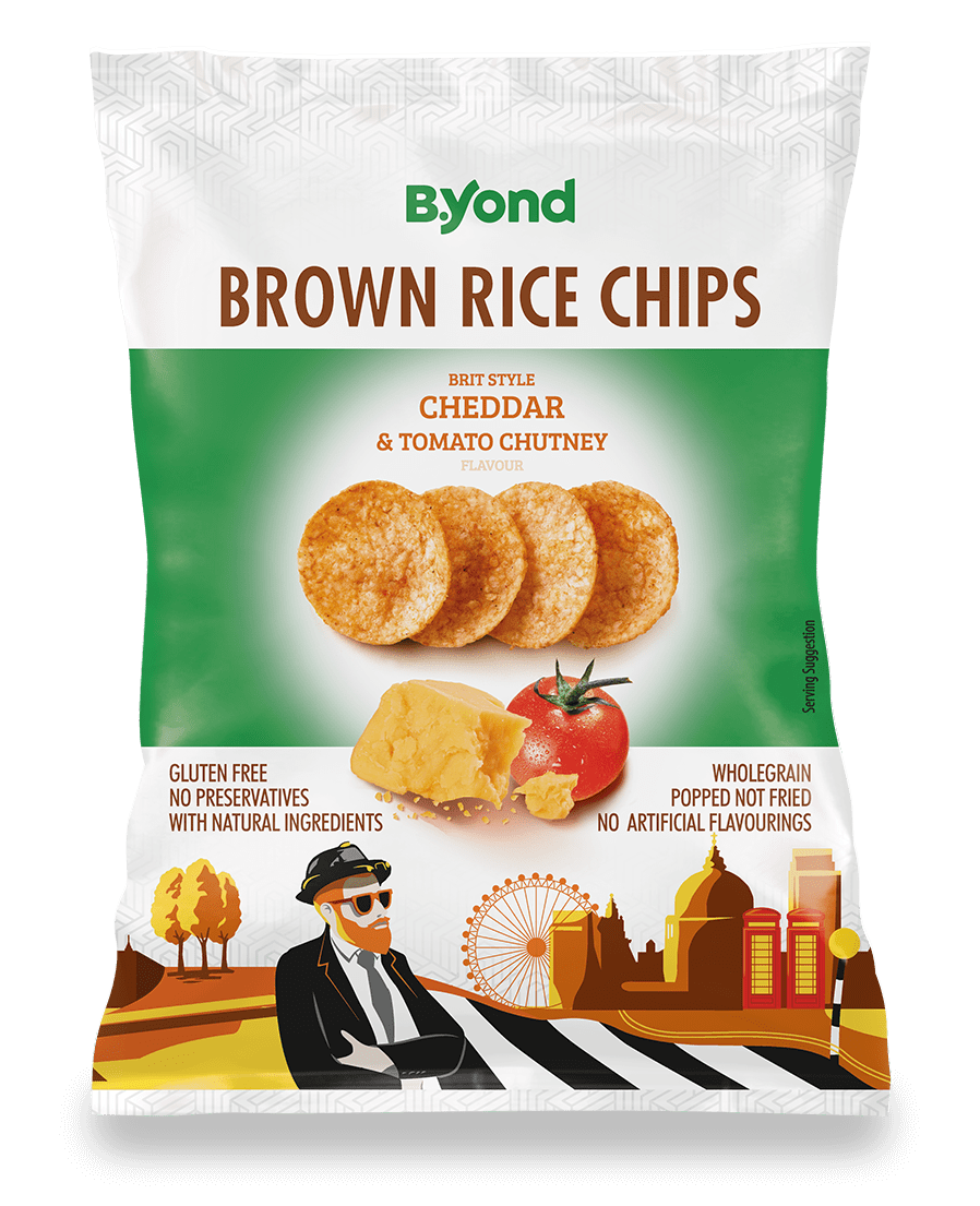 Byond Rice Chips Cheddar 12x70 Grs